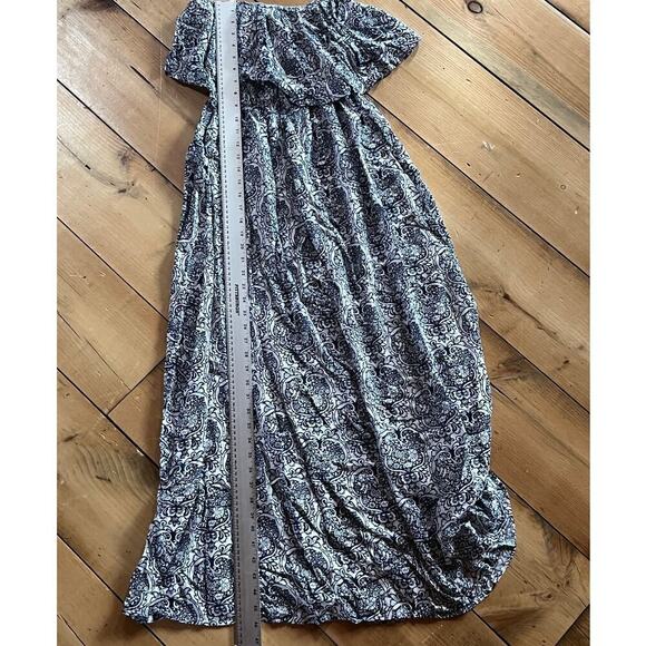 Yidarton Women's Strapless Dark Navy/White Maxi Dress. Floral. Small?? - Picture 6 of 6